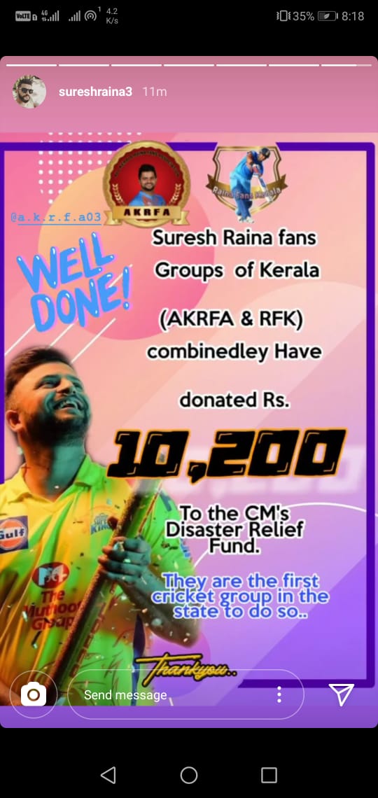 Im_RFK03's tweet photo. What a gesture from our champ😍😍😘😘

He recognised our work and encouraged as😍😍😘

There is nothing more that for express our happiness
This moment😍😍😍😍💥

@ImRaina  
Proud to be one of his fan https://t.co/c8JSkHq6Qz