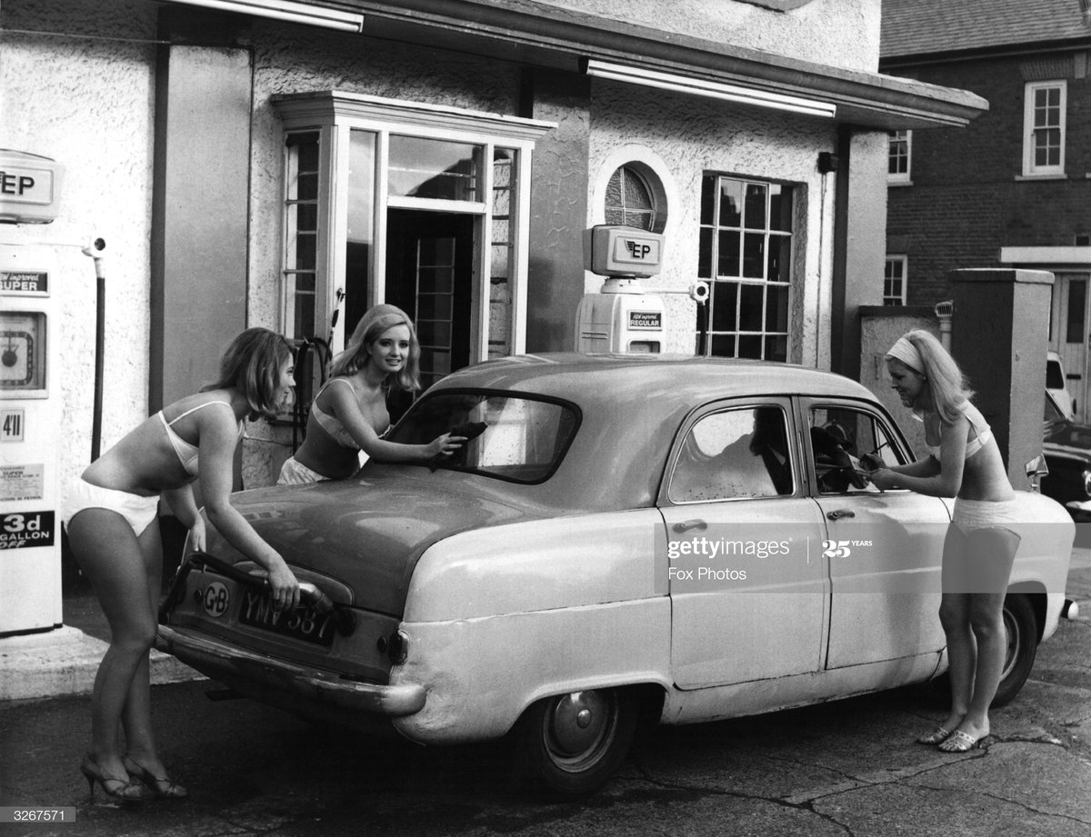 European Petroleum was also known in the 60s for stunts including "bikini-clad salesgirls"  https://www.gettyimages.com/detail/news-photo/four-bikini-clad-salesgirls-brave-near-freezing-conditions-news-photo/3267571 (photo: Getty Images) and experiments like this mobile petrol station (photo from Graham Edge's book 'A Century of Petroleum Transport')