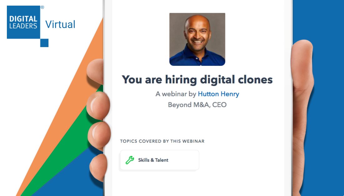 DigiLeaders's tweet photo. @HuttonHenry10 will be hosting a webinar at #DLV come along and listen as he talks about "You are hiring digital clones"

📆  15 June, 3:00pm
📍 Online
🎫 https://t.co/sMQX9ZUZ6Y

@BeyondMA 

#DigiLeaders #Leadership https://t.co/NUGGGYrxi2