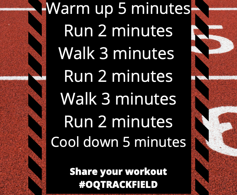 larson_tierney's tweet photo. Workout Wednesday! A little change from last week, modified to run/walk. Do what you can! #WorkoutWednesday #oqtrackfield #oqms #runner https://t.co/3iQ22Z9Vmm