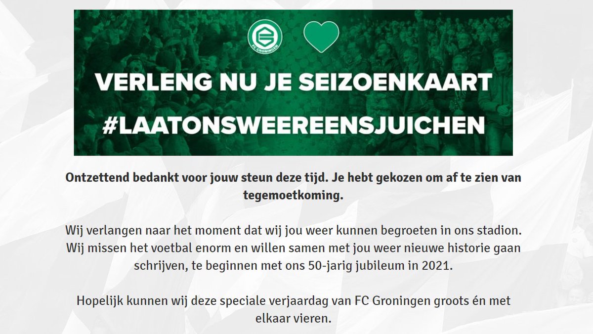 1Roos1's tweet photo. En uiteraard de seizoenskaart verlengd 💚 #laatonsweereensjuichen #fcgroningen https://t.co/gyW7eDMJSQ