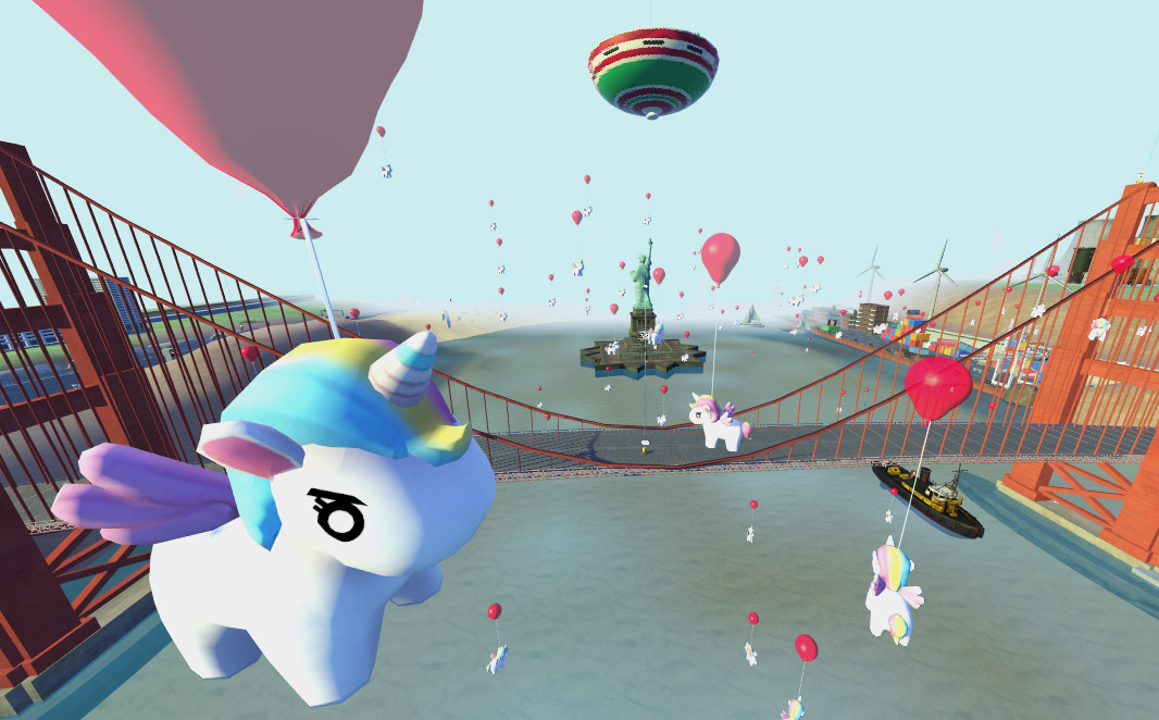 Have you ever seen a Balloonicorn invasion? Guess it's about time!
#VR #gamedev  #Oculus #VirtualReality #unity3d #unicorn