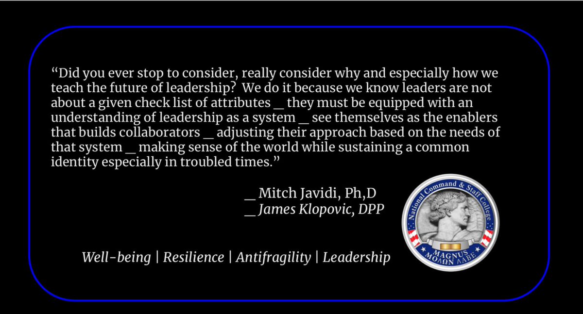 Did you ever stop to consider, really consider why and especially how we teach the future of leadership?