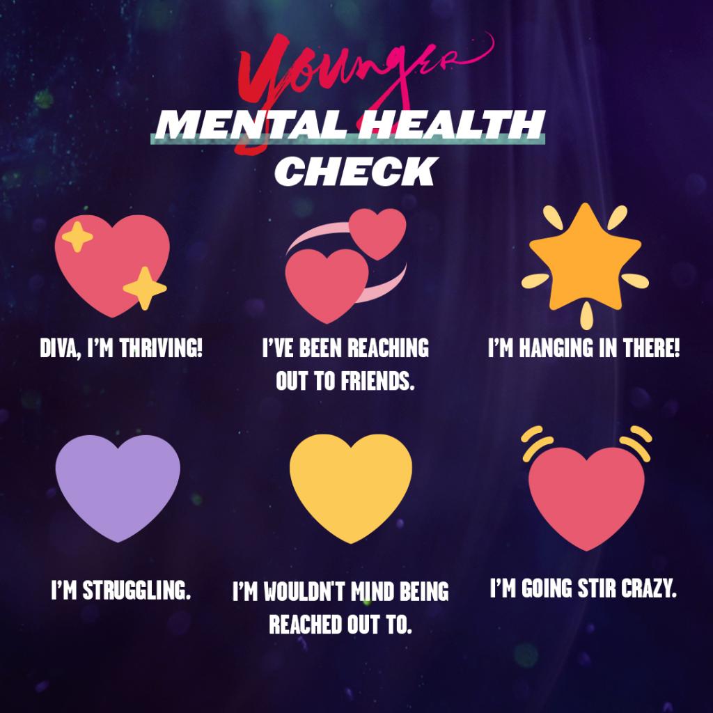 YoungerTV's tweet photo. How's everyone holding up? Let us know with one emoji! #AloneTogether #StayHome
If you need support, visit https://t.co/ccMDPKdNba to get help. https://t.co/KU5mvgtFEV