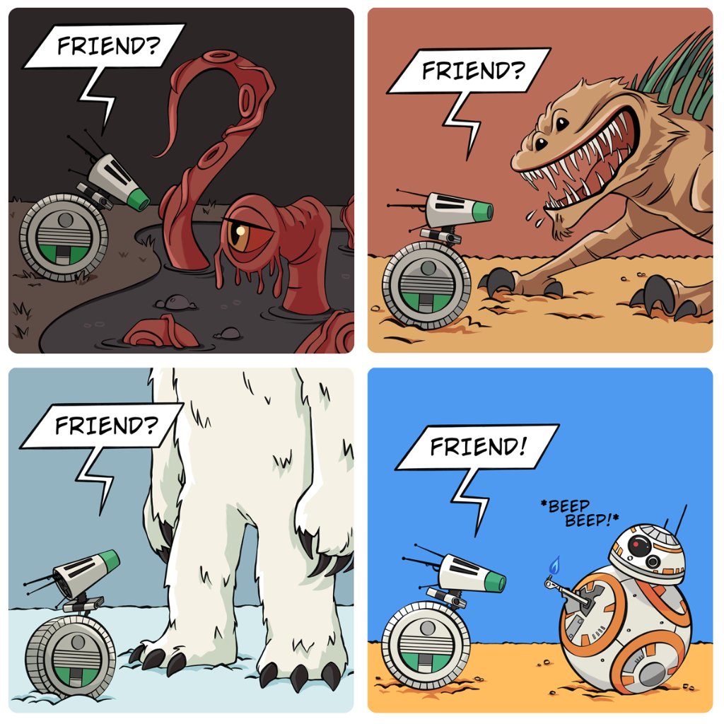 Friend, ahead! BB-8 and D-O are ready for another adventure.