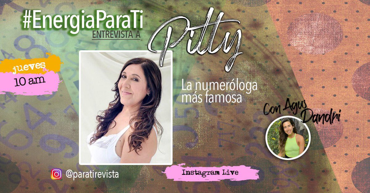 Mañana a las 10 de la mañana agéndate una nueva edición de #EnergiaParaTi en nuestros vivos de Instagram. @pitty_la_numerologa_ en exclusiva con <a href="/agusdandri/">Agustina D'Andraia</a> en una charla imperdible 👏🏻👏🏻👏🏻
.
.
.
.
#numerologia #tendencias #instagram
