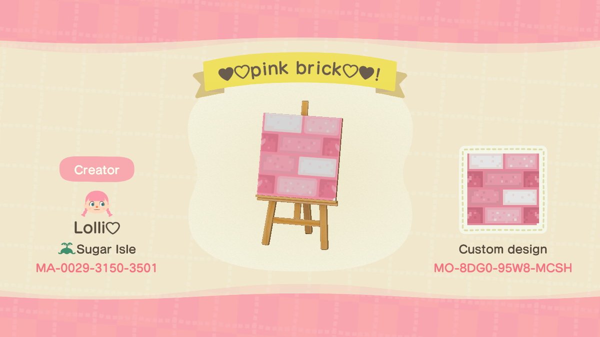 LoIIipup's tweet image. I must admit I couldn't find the perfect pink brick path for me so I made my own! Please show me if you use it I'd love to see!!🥰✨💗
#acnh #ACNHDesigns #acnhpaths #acnhpatterns #AnimalCrossingDesign