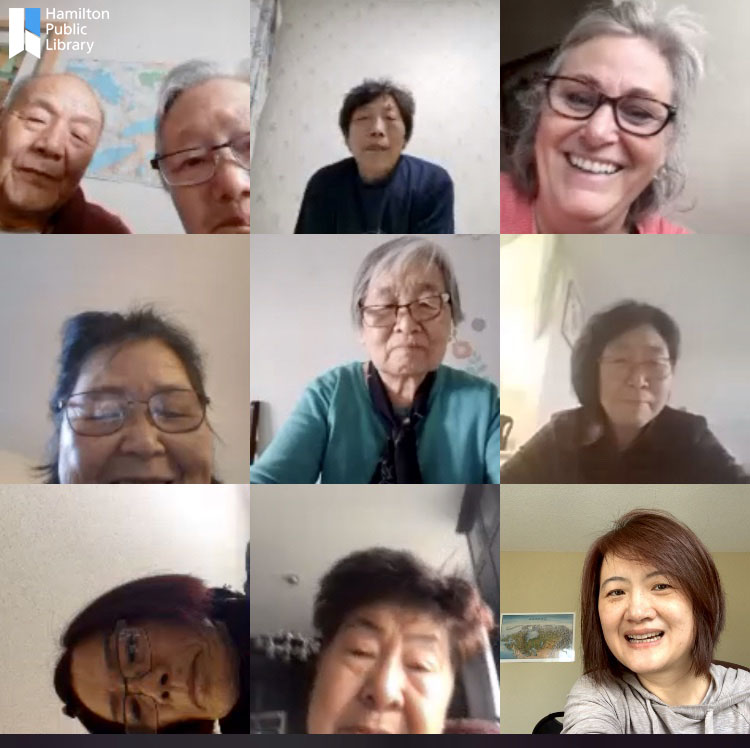 HamiltonLibrary's tweet photo. Newcomer Learning Centre's Seniors English Class have been learning English diligently four days a week with our #HPLstaff since we started offering online courses on
April 21. Social distancing can't stop them from learning
and practising. https://t.co/vjHXXu2Hqq #HamOnt https://t.co/IdjuwbFeac