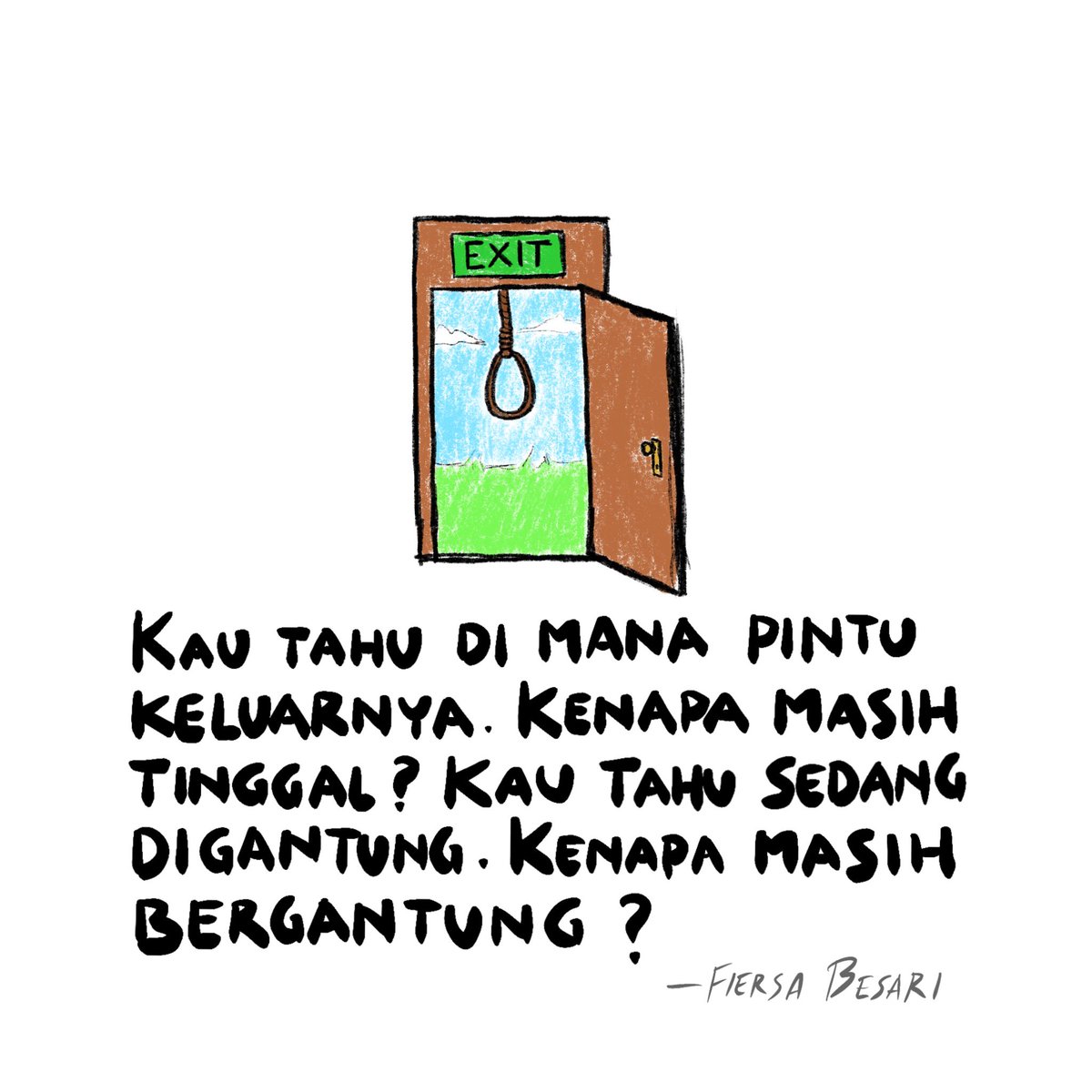 FiersaBesari's tweet photo. Kamu bukan jemuran. Mau-maunya digantung sampai garing https://t.co/bpX5uuVVs7
