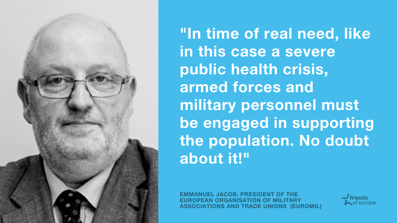 The  #COVID19 crisis has brought about new challenges for our military forces.  @EUROMILeurope President Emanuel Jacob ( @EmmanuelJacob13) highlights the need for leaders to find the right balance between security, health and economic considerations.  #SecJam  #FoEDebate