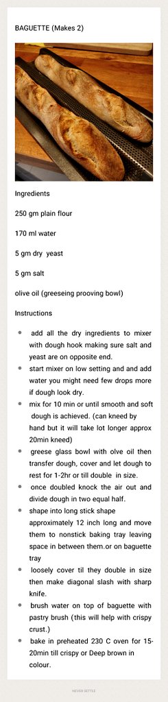Food4Pro's tweet photo. Baguette recipe from yesterday bake ⬇️ 
#bread #baguette #flour #baking #home #food4pro #recipe #howtomake #yeast https://t.co/cNJwrrSZqO