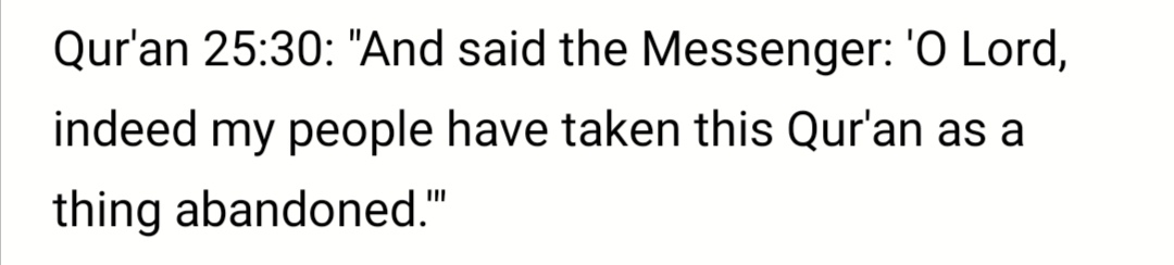 The story of the Golden Calf (Qur'an 20:83-100) is always important to bear in mind.And I like putting it alongside Qur'an 25:30.