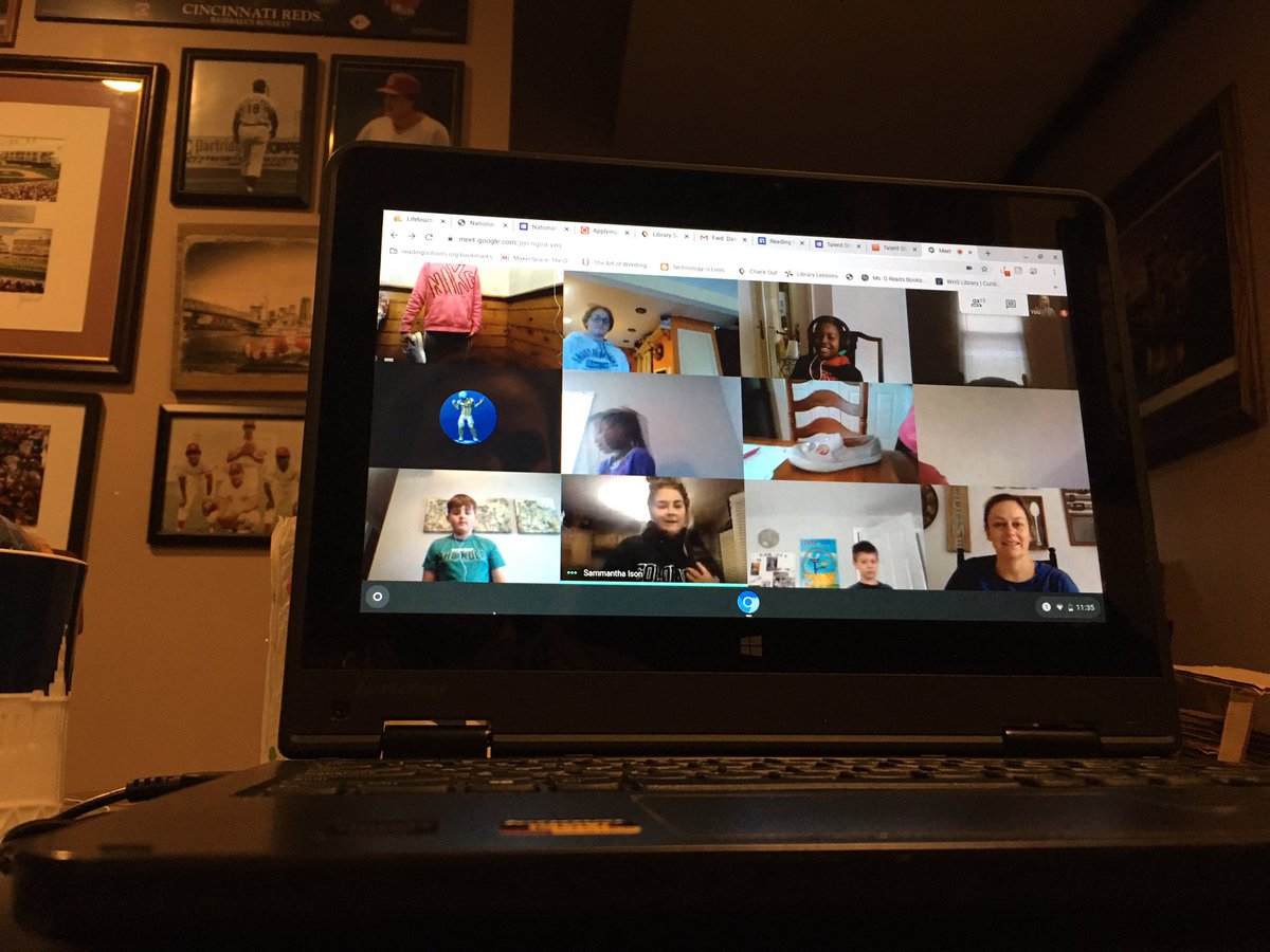 ReadingKidsRead's tweet photo. We sure are L☘️CKY to have @MissIsonPE as our gym teacher! She comes up with brilliant ideas to get the kids &amp; adults moving remotely 😃👍 So much fun being on a meet with her today 🙌 #bluedevilpride💙 https://t.co/QT1fD1ZI74