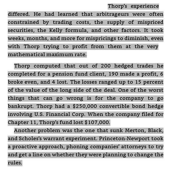 12.) How Thorp did it: Example 3: AT&T warrants (pic. 1); What is a S&P futures contract worth? (pic. 2); Black, Scholes and Merton get burned speculating in National General warrants (pic. 3); different conclusions (pic. 4).