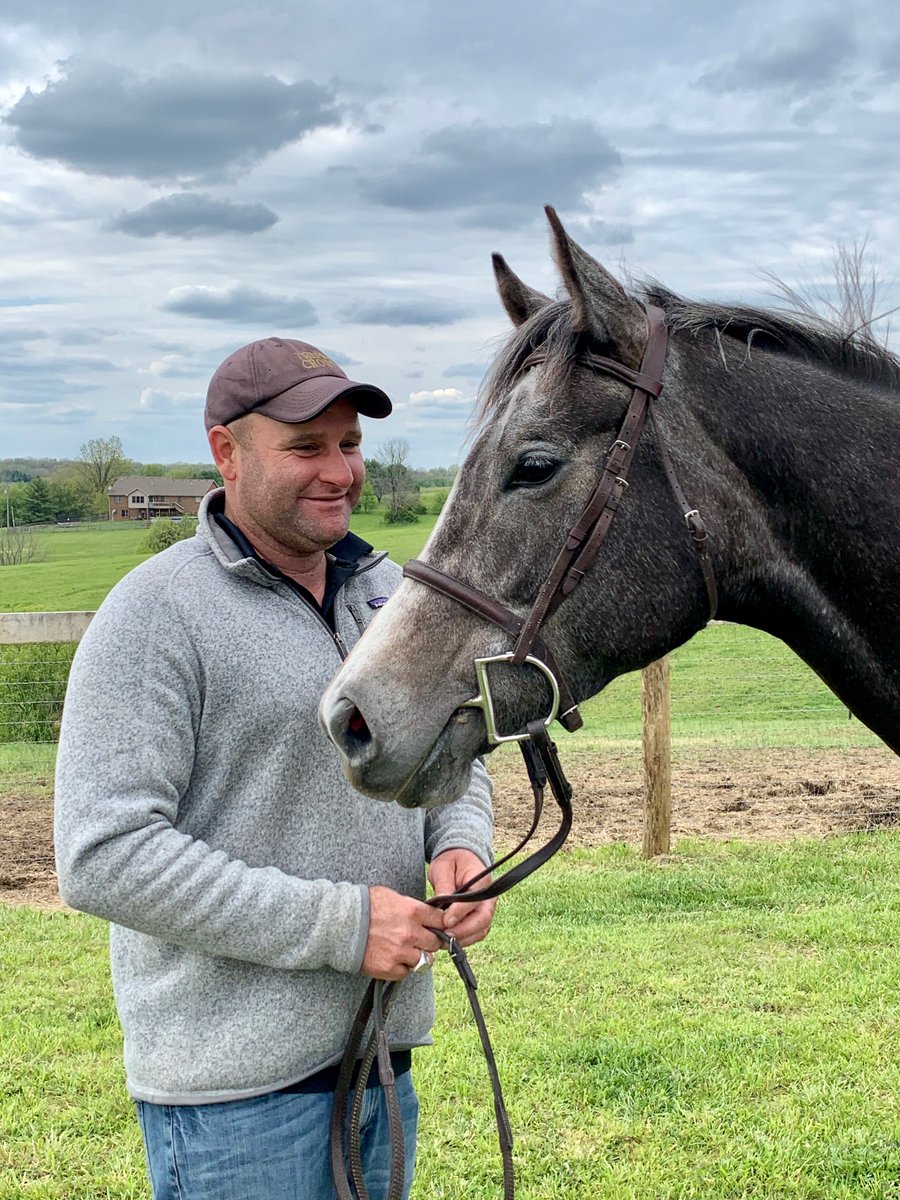 SecretariatCen1's tweet photo. We just received this picture of Wisconsin Night in her new home! She's settled in well & is loving her people Chris and Celia๐Thanks again to @LindaRiceRacing for donating this lovely mare & giving her the option of a 2nd career after her time on the racetrack! #TeamMMSC #OTTB https://t.co/Kzk8Pd0i9j