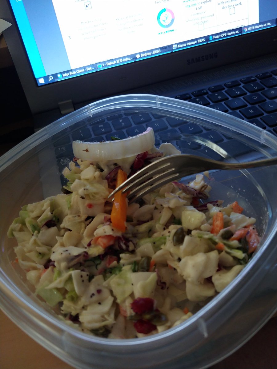 AtticandBarnTwo's tweet photo. Healthy lunch while working at home. Go365 bingo. @HCPSEmployeeBen https://t.co/xxd4a22SkL