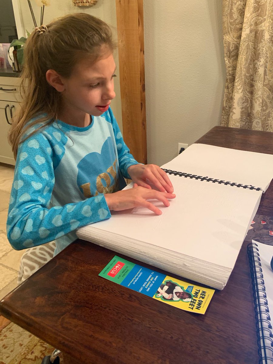 This hero of a girl let me know she is inspired by Rebeka, and I let her know I am inspired by HER. Love seeing our bookmark next to her braille book, two strong girls at that table! <a href="/AgentHenkin/">Alyssa Eisner Henkin</a> <a href="/Scholastic/">Scholastic</a> <a href="/AfricaNewLifeRW/">Africa New Life</a>
