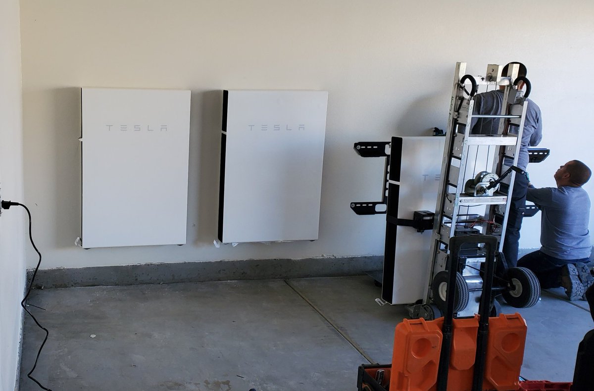 Second powerwall is up and third is just about on.