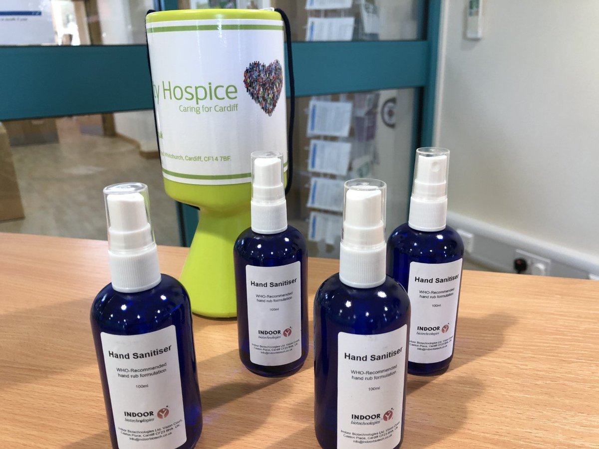 CityHospice's tweet photo. Many thanks to Angharad from Indoor Biotechnologies @InBioLtd who delivered a supply of complimentary #hand #Gel to us. These are perfect for our #Doctors and #nurses to pop in their pockets when they're out in the #community in #Cardiff caring for our patients. Thanks so much https://t.co/e6nAvhQ3Rc