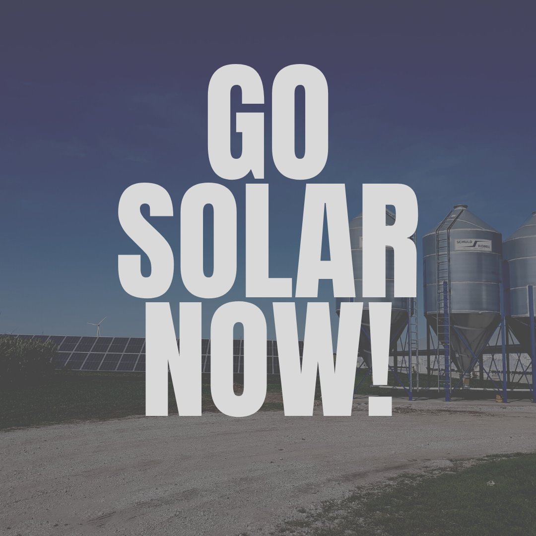 ifarmsunshine's tweet photo. The sooner you go solar, the more money you will save because:
You get the largest possible tax credit, and
You start beating inflation sooner rather than later.
#gosolar #solarpower #savemoneynow #cutcosts #farmer #farmlife #agri #ifarmsunshine https://t.co/dv4jebjLoG
