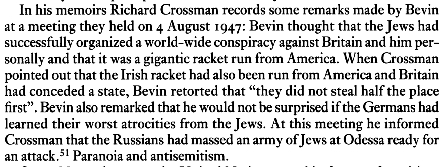 4) Here is Ernest Bevin talking about a "Jewish conspiracy" again. Any comment  @IanAustin1965?