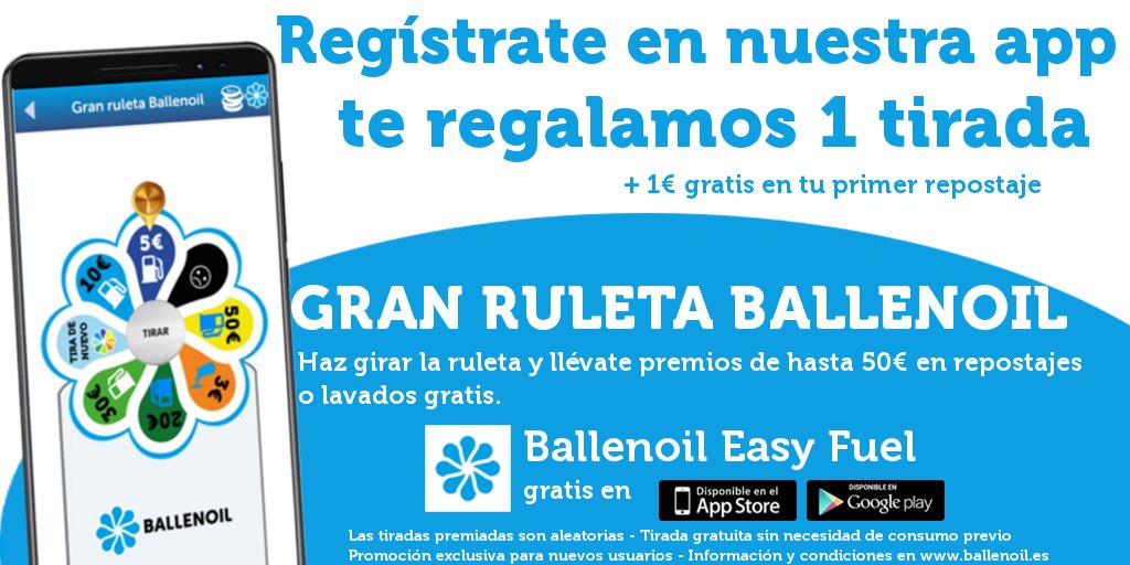 ballenoil's tweet photo. ¿no tienes aún nuestra app #EasyFuel ? Te damos una buena razón para probarla... sin olvidar que con ella tu repostaje es aún #COVID19 más seguro y más rápido.
Descárgala gratis - iOS https://t.co/nLfdq8VYX2 - Android https://t.co/XFYLe2v2Ub https://t.co/oABMaENnLL