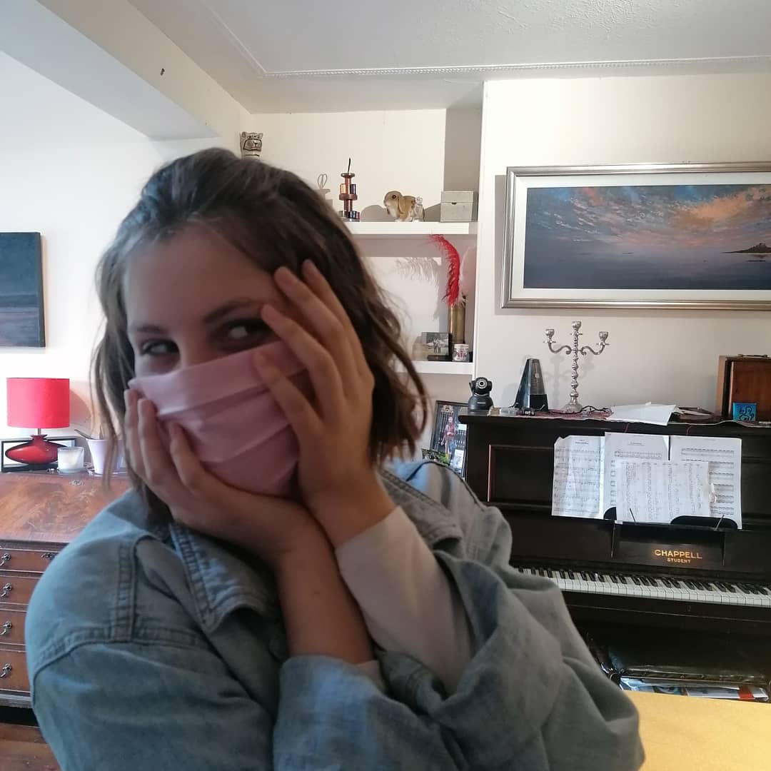 Tiana (Aitken yr 8 😉) has been busy making face coverings today. Im sure that counts as both textiles and product design <a href="/MCEA_ADT/">Manor Art & Design</a>? 🤔🙂