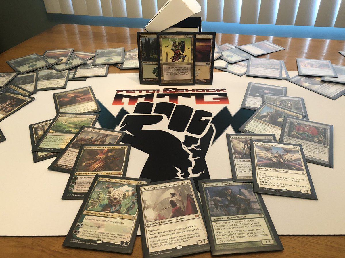 Fetch_Shock's tweet photo. ⚡️GIVEAWAY TIME!⚡️
To celebrate our 1 Year Anniversary we’re giving away an entire Commander deck and a F&amp;S playmat! 

To enter:
⚡️Follow us⚡️
⚡️RT this tweet⚡️

Get more entries by replying with a question(MTG or otherwise) and joining the F&amp;S Discord! GL! #MTG https://t.co/1wUSu4Bge9