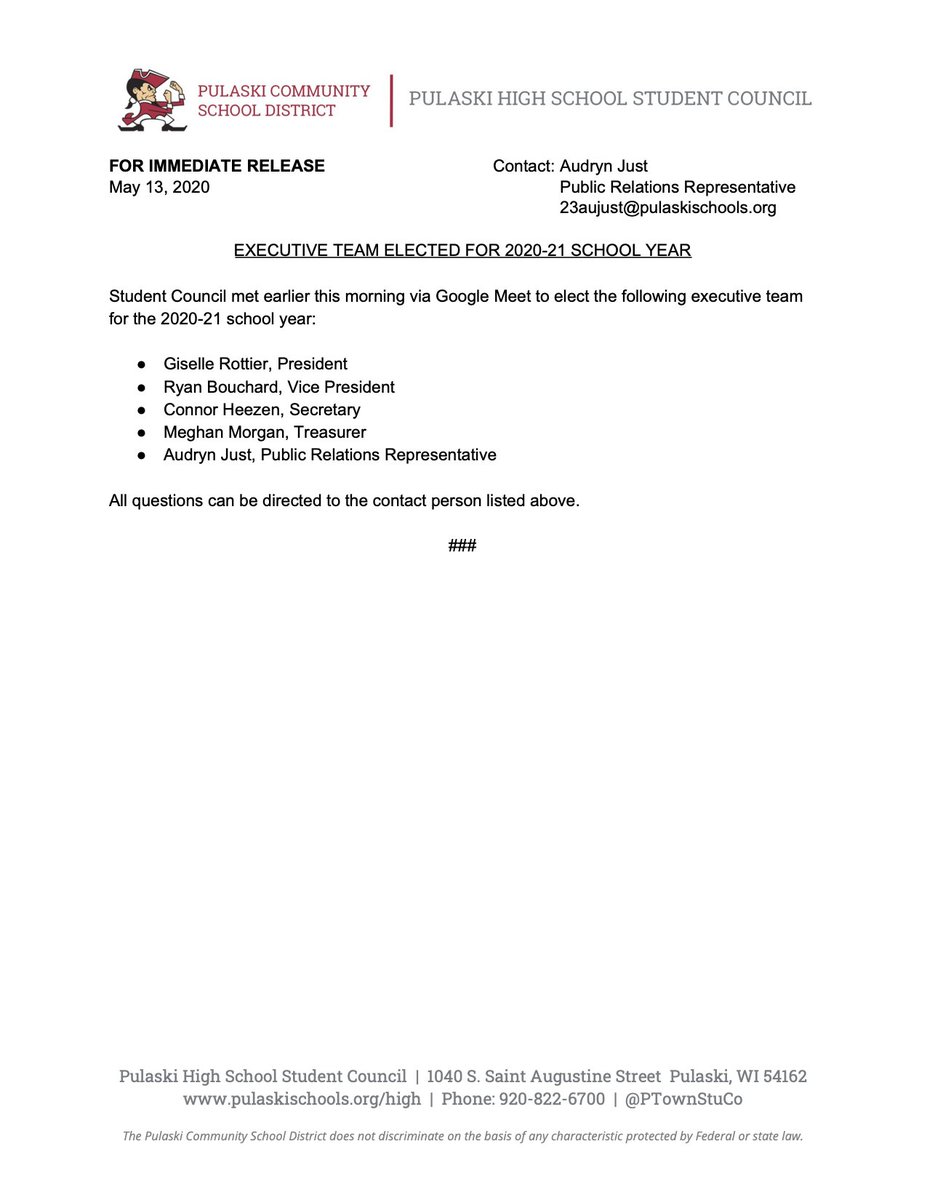 PHS Student Council tweet media