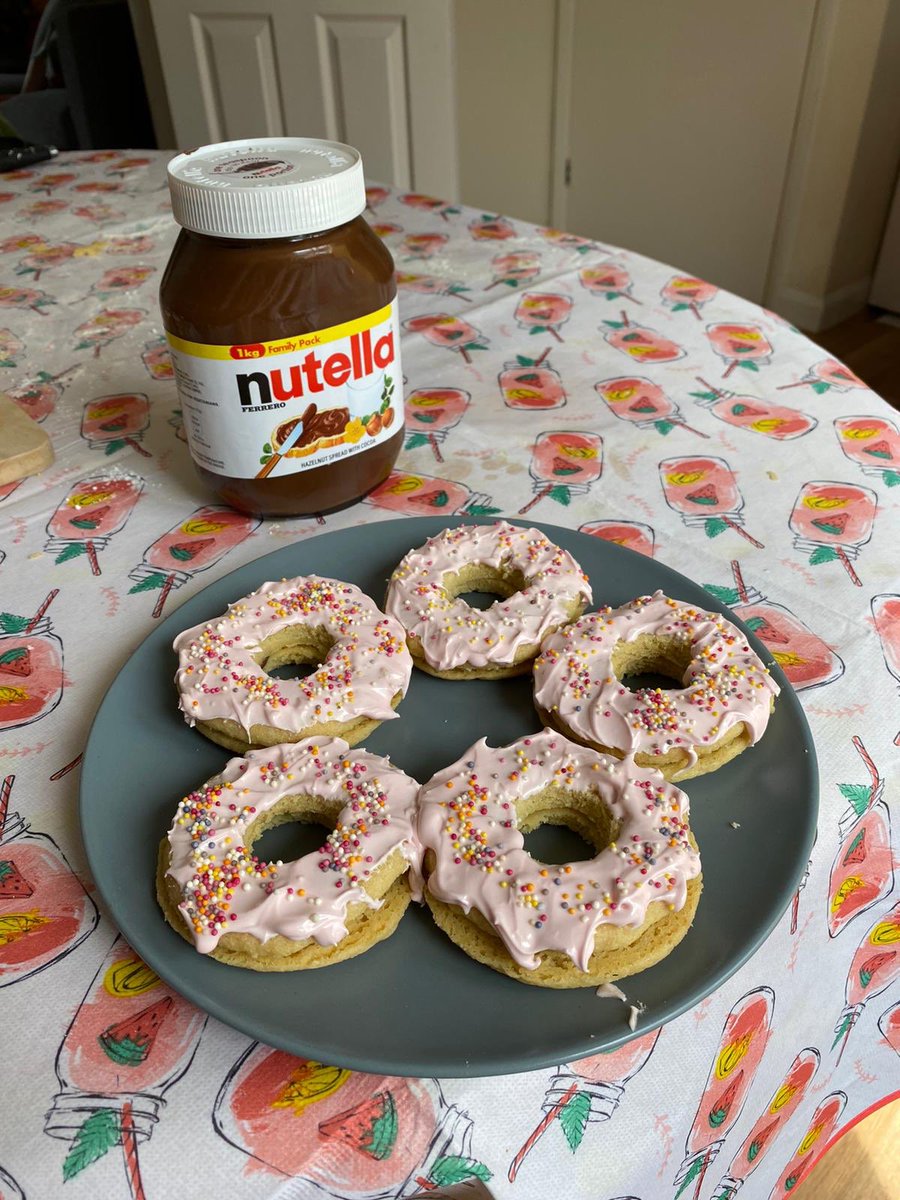 charrobbo0's tweet photo. Shortbread biscuits filled with Nutella and looking like donuts 🍩 #MinsterBakeClub https://t.co/NBdpLFyjYq