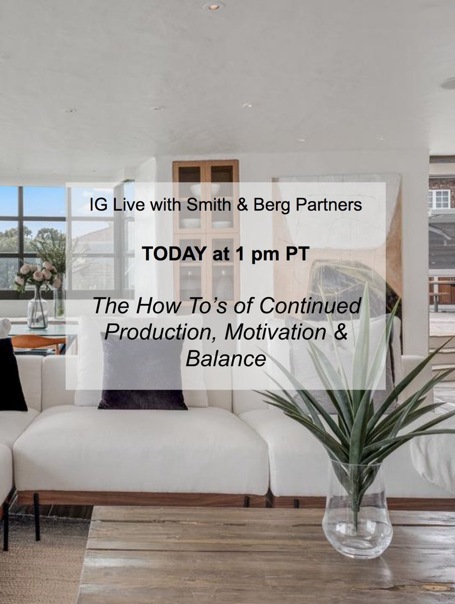 Join us #Today on #IGLive! F. Ron Smith &amp; David Berg will be talking to <a href="/LeverageRE/">LeverageRE</a> about The How To's of Continued Production, Motivation &amp; Balance.

Knowledge Bombs will be dropped people! 🤯 To watch, tune in to our IG <a href="/SmithandBerg/">SmithandBerg</a> today at 1:00pm | #smithandberg