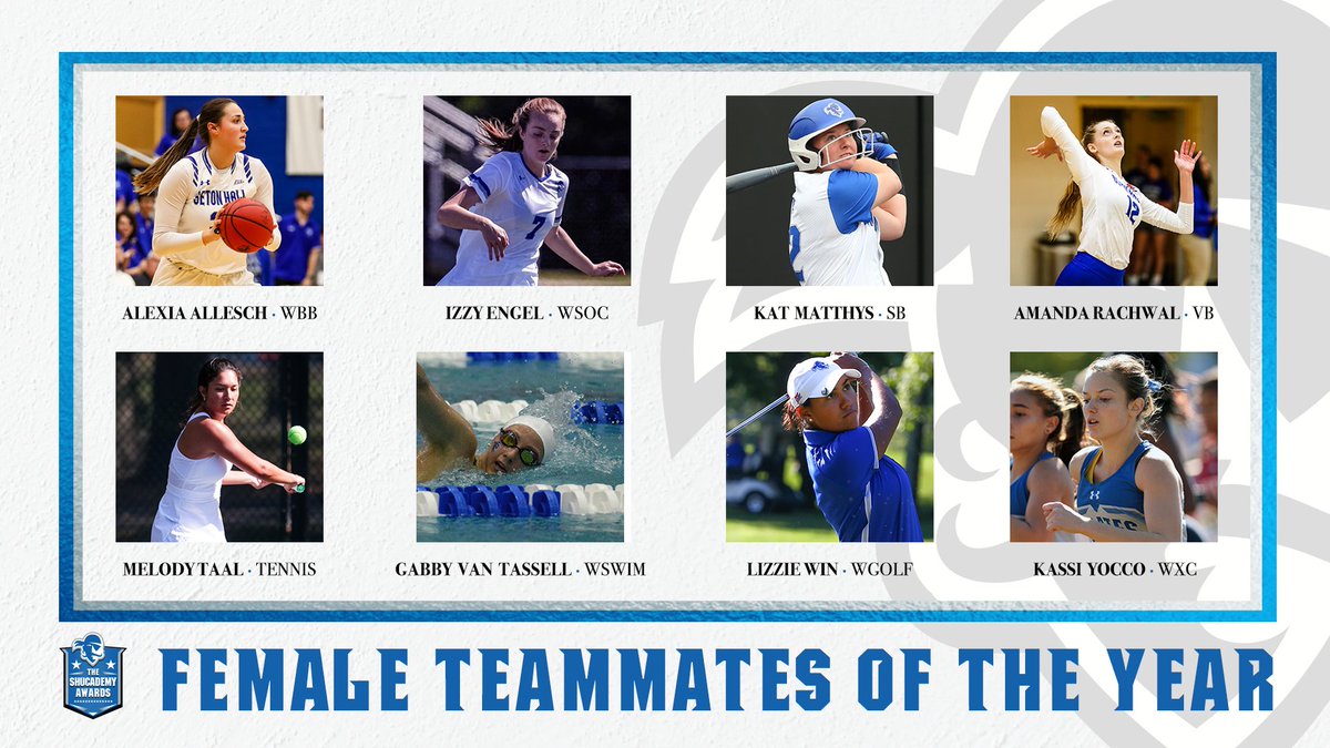 SHUAthletics's tweet photo. 🏆 𝙏𝙀𝘼𝙈𝙈𝘼𝙏𝙀𝙎 𝙊𝙁 𝙏𝙃𝙀 𝙔𝙀𝘼𝙍 🏆

Voted on by the student-athletes, this award is presented to a teammate who motivates and inspires his or her team through a commitment to excellence, integrity, and hard work.

#HALLin | #SHUcademy2020 https://t.co/CQJKpKqlLB