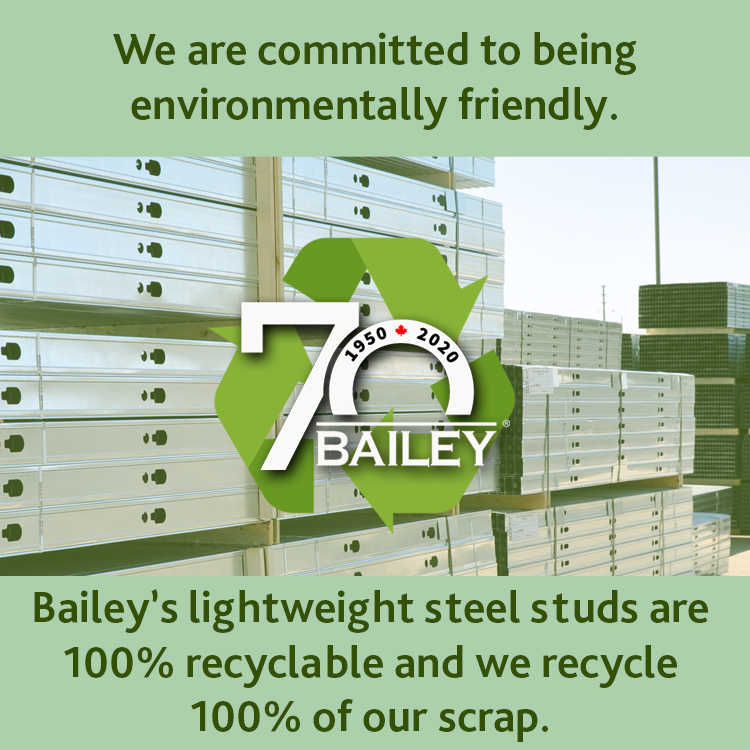 baileymetal's tweet photo. Here at Bailey, we are committed to being environmentally friendly. Bailey’s lightweight steel studs are 100% recyclable and we recycle 100% of our scrap.
#sustainability #greensteel #steelstuds #steelframing #metalstud #metalframing #structuralframing https://t.co/El58VMSJV5