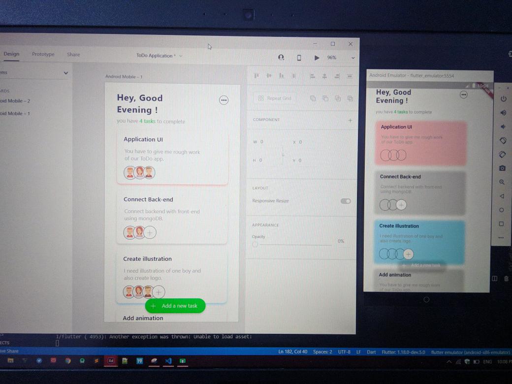 yashhpaneliya's tweet photo. #Flutter just announced #AdobeXD support. I just tried some of my XD designs and converted them into flutter widgets using the plugin and must say it is almost looking same as you can see in this pictures #XDtoFlutter
@AdobeXD @FlutterDev @FlutterComm @timsneath @nlycskn https://t.co/B0MYjhehPN