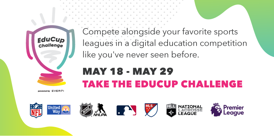 Jenny_EdTech's tweet photo. The EVERFI #EduCupChallenge is almost here! We're working with your favorite sports leagues to harness the power of competition &amp; get students excited about learning. College scholarships &amp; prizes are on the line, so it's time to get your head in the game! https://t.co/zyI01W7Nmd https://t.co/vK5u5IiREZ