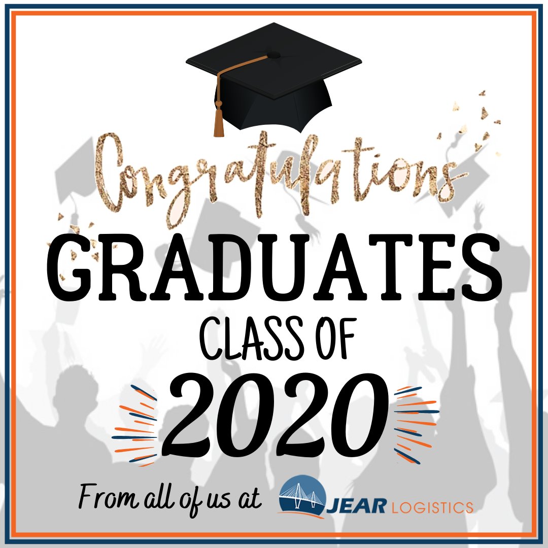 JEARLogistics's tweet photo. Huge congrats to the graduating class of 2020! In such an unprecedented time- we’re #allinthistogether! If you’re still in search of opportunities post-graduation, please reach out to us with any questions! #sales #Charleston #findyourIMPACT https://t.co/PhH17te1BZ