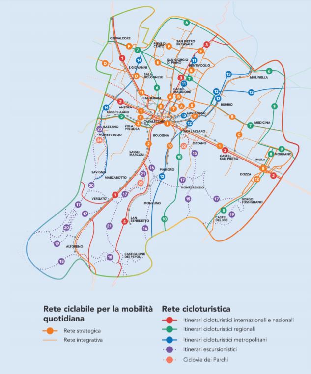 5/ To achieve those bold goals, the PUMS envisions large investments in a new transit system based on a tramway network (54km), trolleybuses, regional rail, and suburban BRTs. For bikes, 698 km of protected path should be added to the existing 246 km.