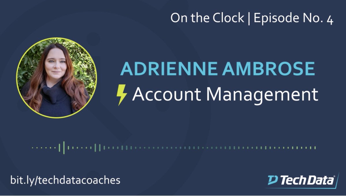 lkstweets's tweet photo. The latest Tech Data Coaches podcast series, “On the Clock (with Tech Data Coach),” features Adrienne Ambrose who shares the importance of account management. Learn more. https://t.co/TfDUYqynLj https://t.co/LFt6LVMmXy