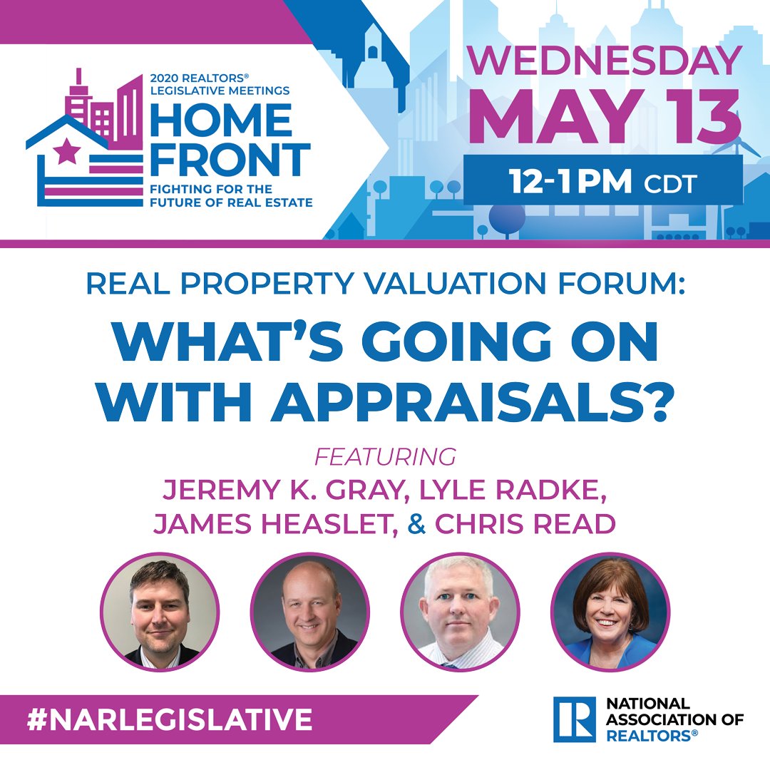 Join our expert panelists in 10 minutes to hear how technology was changing real estate appraisals and valuations prior to the COVID 19 crisis and how things stand today. Register &amp; login to view this session. #NARLegislative ow.ly/IaNr50zFa84