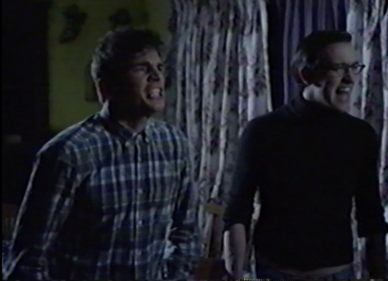 God I love how BriTANicK just scream their way into this movie, despite having no formal introduction. They're first heard yelling at Derek and Samantha off-camera, and then the cleaning montage, and now you have to deal with them.  @NickKocher  @BJMcElhaney  #DBPM3  #Shudder