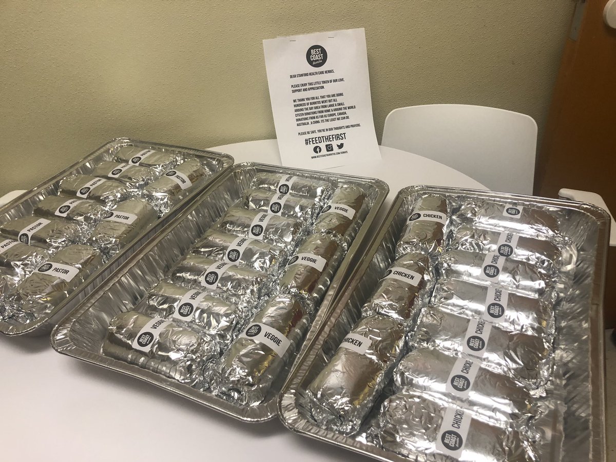 BCBurritos's tweet photo. Thank you to Sandra Ho McCall & the McCarthy family for partnering with us today on the delivery of over 100+ meals to the hard working medical staffs at @StanfordHealth and @StanfordChild ! ๐ฏ๐ฏ๐ฏโค๏ธ๐๐๐จ๐๐ฝ #Feedthefirst https://t.co/Z4hT2lcLN5