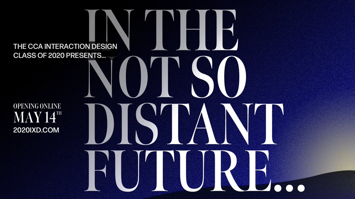 Our new graduate's senior show launches online tomorrow - May 14, 2020. 28 new graduates showcase some very interesting ideas and a lot of talent. #ccaixd #interactiondesign #ClassOf2020