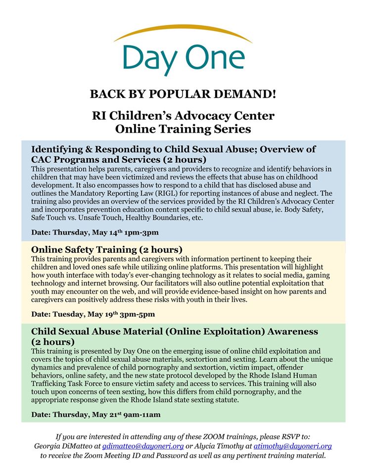 PPC will be a part of the Online Safety Training with Day One on May 19th from 3pm to 5pm. Make sure to RSVP if you are interested in attending!