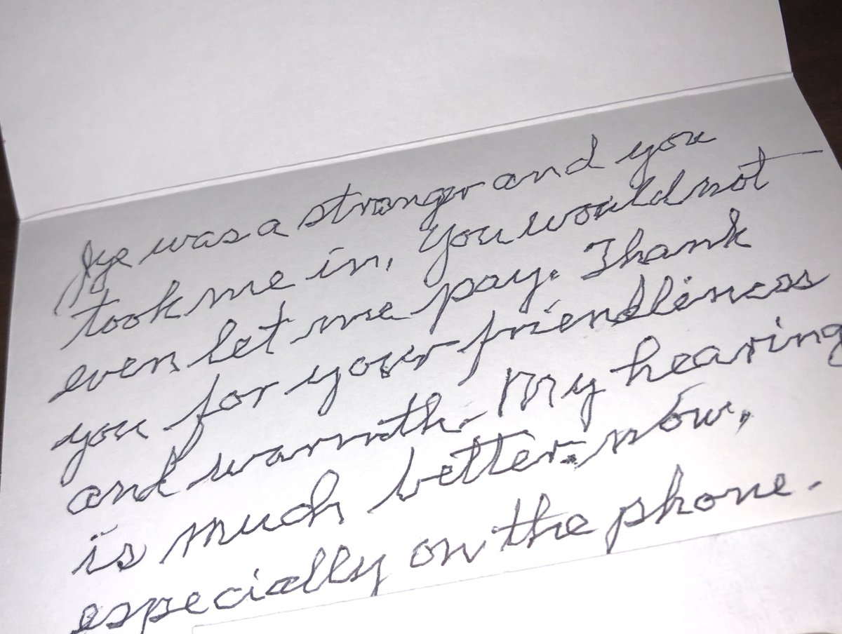 CarolinaHear's tweet photo. A gentleman from another city is spending his #stayhome time with family here in #Raleigh. Last week, he needed a quick office visit. We took care of him, using appropriate social distancing and PPE, &amp; today received this lovely note. If you're having trouble, we're here to help. https://t.co/Wk0xih7WRW
