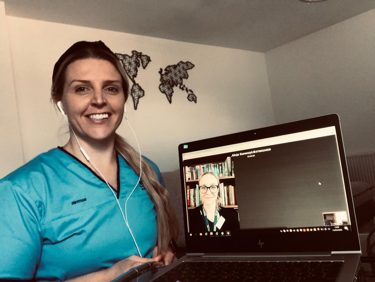 NHSL_Dietetics's tweet photo. We are rapidly stepping up our use of virtual consults this week. First up are Bree and Alicja delivering #GestationalDiabetes education and treatment to women who are safely at home #shielding with our now fully digital #GDM dietetic pathway 🤰🏻🌈 @NHSNearMe #dNMAHP https://t.co/6o2TnSdBj5