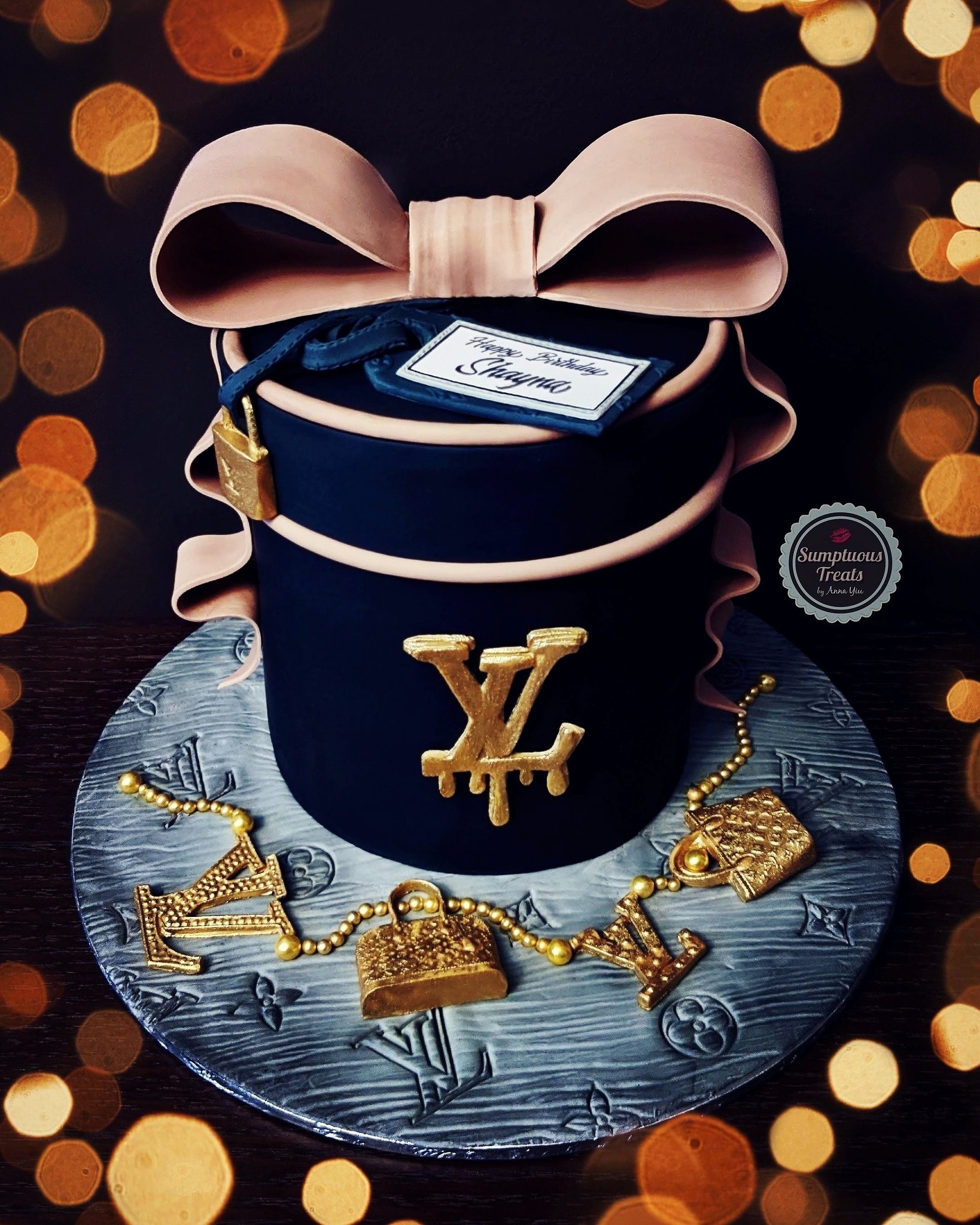 Sumptuous Treats on X: LV Theme Inspired Black & Gold Gift