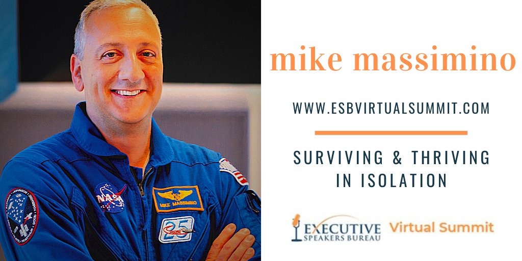 ExecSpeakers's tweet photo. #speakerspotlight @Astro_Mike knows first-hand how to survive during isolation. A @NASA astronaut for 18 years, Mike sheltered in place (or, space) aboard two separate missions with the Hubble telescope. Hear more from him at the #esbvirtualsummit. https://t.co/qbaSQ3gxqb https://t.co/NOTz08uVwL