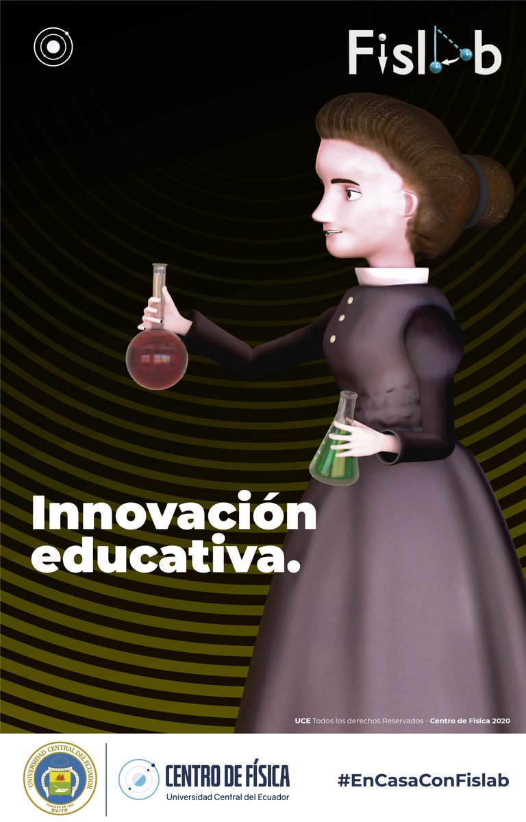 FisicaUce's tweet photo. Marie Curie, la primera mujer científica en recibir el Premio Nobel, guiará tu aprendizaje. Resta 1 día para que la innovación educativa de la #Física cobre vida en tu hogar.  ¡#Fislab desde mañana!
Un proyecto del Centro de Física (@FisicaUce) de @lacentralec 
#EnCasaConFislab https://t.co/07jAfcn12L