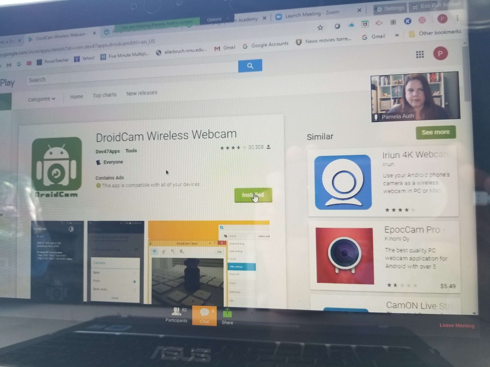 Droidcam doesnt work with live chat