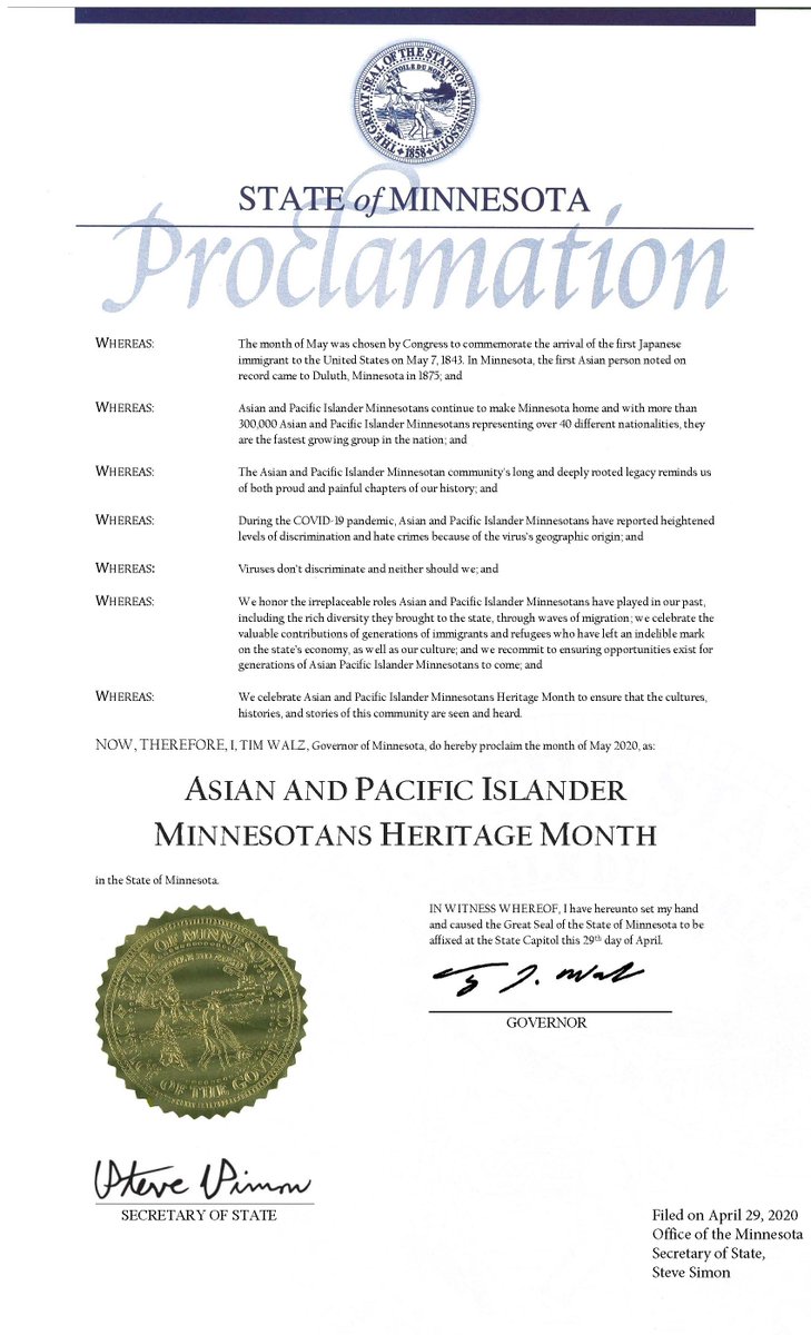 As we celebrate the culture and contributions Asian and Pacific Islander Minnesotans this month, we must also commit to standing with our API friends and neighbors during this difficult time. Viruses don’t discriminate, and neither should we. #MNStrong